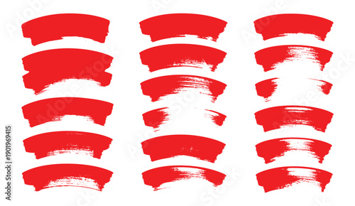 Red Brush Strokes on White Background
