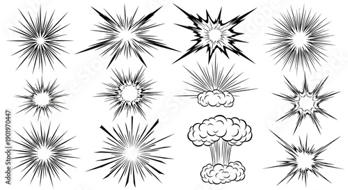Explosion and Burst Effects in Comic Book Style Vector Graphics