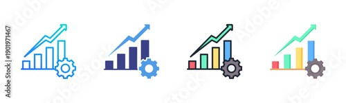 Productivity icon set multiple style collection