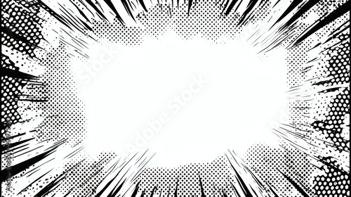 Dynamic Comic Style Background with Bold Black Lines and Dots