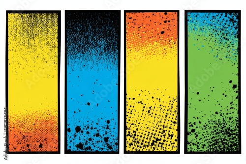 Vibrant Colorful Abstract Backgrounds with Grunge Texture Design