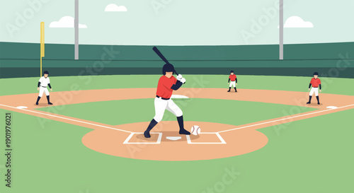 Baseball players in uniform on a field during a game