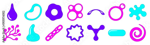 Abstract Organic Liquid Shapes Element Kit for Y2K Bio-Futurism and Surrealist Graphic Design