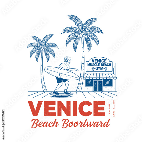 Venice Muscle Beach Gym Skateboarder Culture