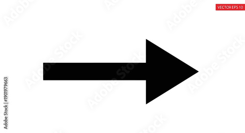 A simple black arrow pointing to the right on a white background.