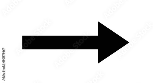 A simple, solid black arrow pointing to the right on a white background.