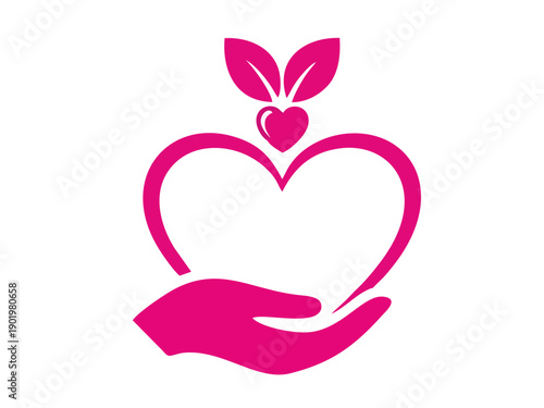 Decorative Love Heart Illustration: Pink Caring Heart for Romantic Occasions