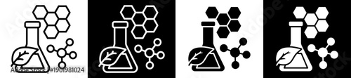 Science SIcon In Flat Version On Black And White Background