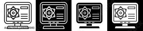 Computer Science SIcon In Flat Version On Black And White Background