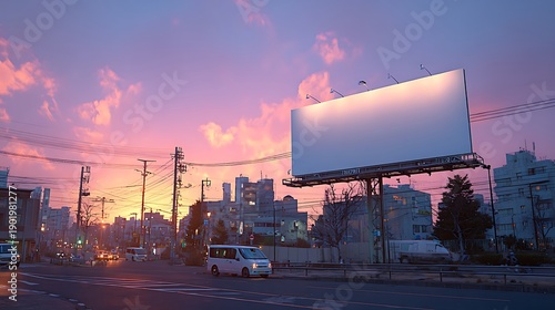 High rooftop advertising billboard mockup pictures