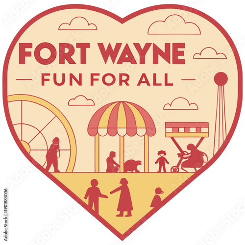 Fort Wayne Family Fun Fair and Festival Heart Illustration