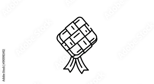 Simple Black and White Money Bag Icon.