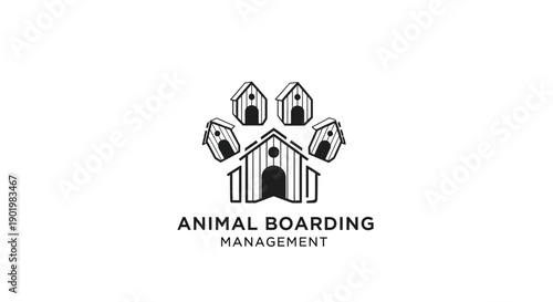 Animal Boarding Management Logo Design Illustration.