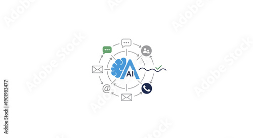 Artificial Intelligence AI Logo Concept Design.