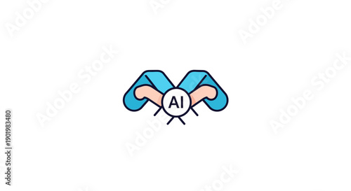 Artificial Intelligence AI Logo Design Element.
