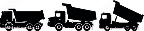 Dump Truck Silhouette Set