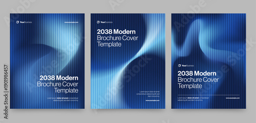 Brochure Cover Template in Modern Blue Corporate Style for Company Profile, Annual Report & Magazine
