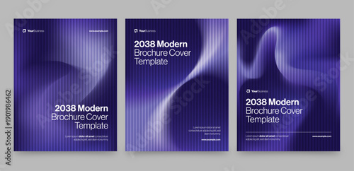 Brochure Cover Template in Modern Purple Corporate Style for Company Profile, Annual Report & Magazine