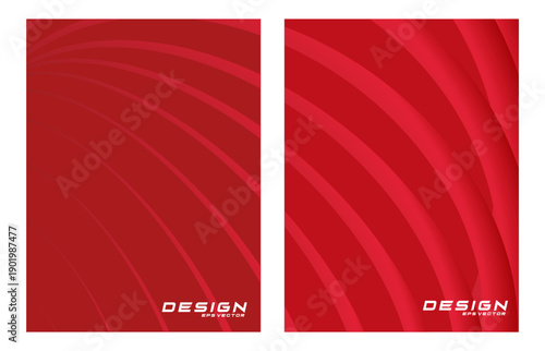 Contemporary technology cover design set. Luxury background with red line pattern (guilloche curves). Premium vector tech backdrop for business layout, digital certificate, formal brochure template.