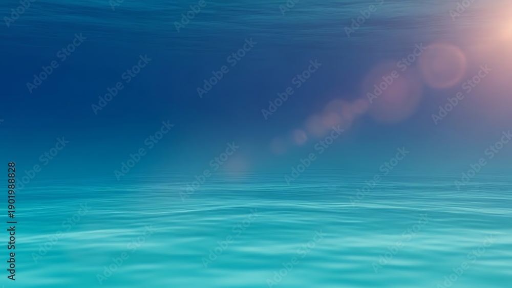 Obraz premium Serene Ocean Waters with Sunlight Reflection.