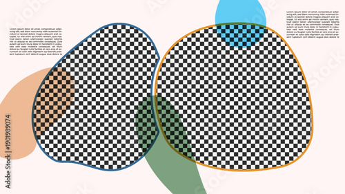 Abstract Modern Soft Pink Background with Hand Drawn Organic Shapes Photo Collage Frames Minimalist Design Vector. Suitable for Social Media Templates, Banners, Posters, Presentations, Branding