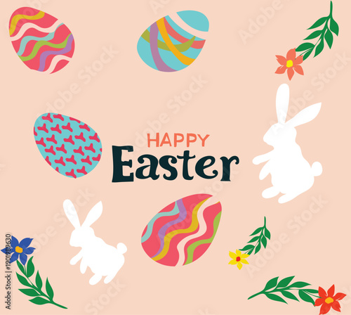 happy easter easter Sunday free vector illustration
