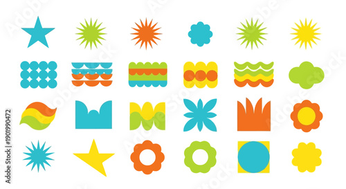 A collection of colorful, abstract, geometric, and organic shapes in various patterns and designs.