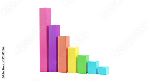 Free Download Descending Bar Chart with Rainbow Colors - GFXLoad