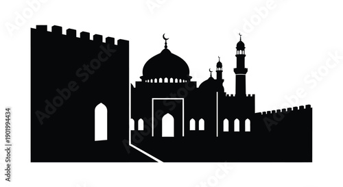 Silhouette of Mosque Architecture