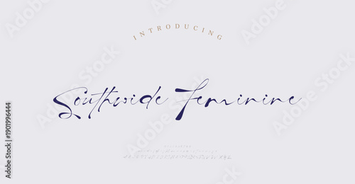 Southwide Feminine, Script Minimal luxury font alphabet logo. Typography beauty fashion elegant minimalist serif italic fonts decorative wedding vintage retro logos. vector illustration
