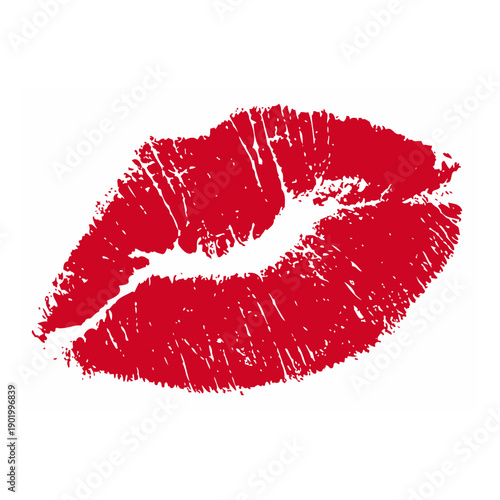 red lipstick kiss