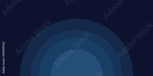 Abstract dark blue background with concentric light blue arcs creating a gradient effect.