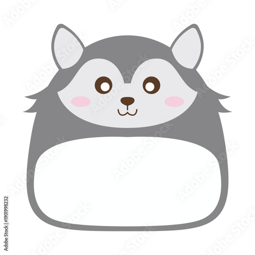 Cute Kawaii Wolf Illustration