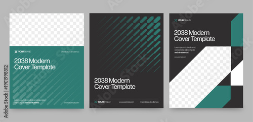 Brochure Cover Template & Front Page Design in Modern Minimalist Style for Finance Investor Reports