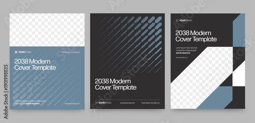 Brochure Cover Template & Front Page Design in Modern Minimalist Style for Finance Investor Reports