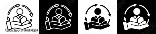 Mentorship Icon In Flat Version On Black And White Background