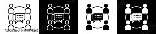 Plan Icon In Flat Version On Black And White Background