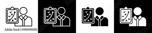 Teacher Icon In Flat Version On Black And White Background