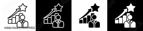 Mentoring Icon In Flat Version On Black And White Background