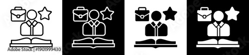 Mentor Icon In Flat Version On Black And White Background