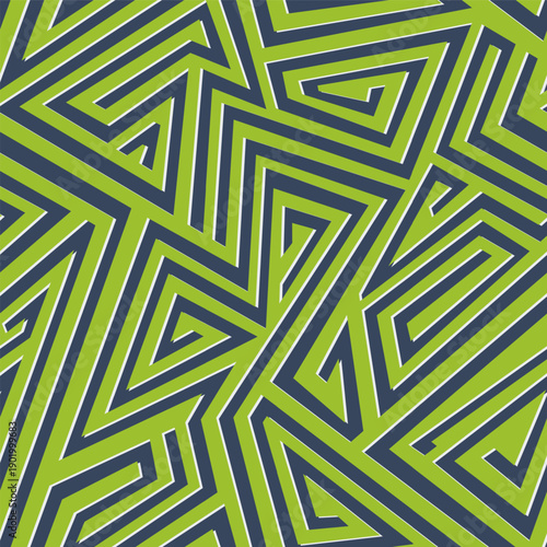 Green Cyber Maze Seamless pattern