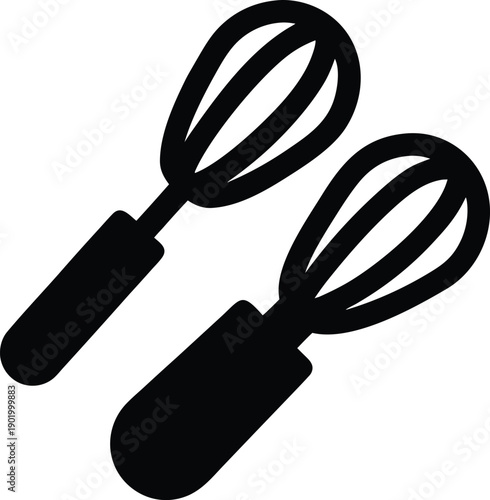 whisk wire loops silhouette vector icon illustration on transparent background