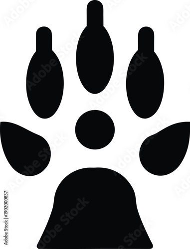 squirrel paw print silhouette vector icon illustration on transparent background