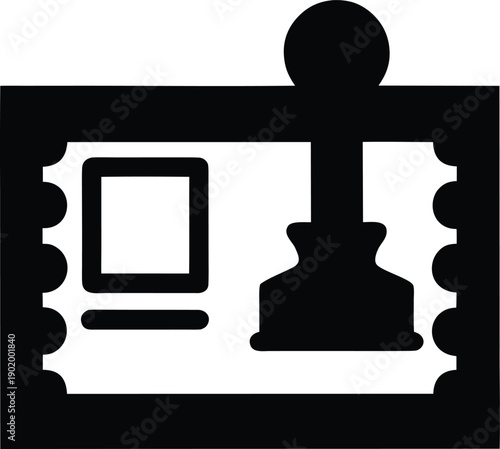 postcard with stamp corner silhouette vector icon illustration on transparent background