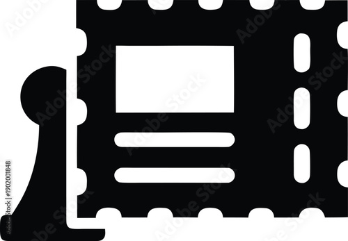 postcard with stamp corner silhouette vector icon illustration on transparent background