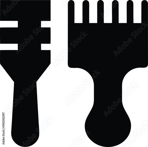 pastry brush bristles silhouette vector icon illustration on transparent background