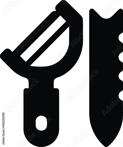 peeler swivel blade silhouette vector icon illustration on transparent background