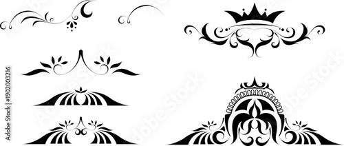 black and white set of delimiters for text, dividers