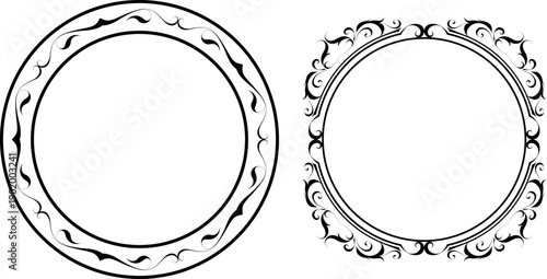 vector vintage frames black on a white background