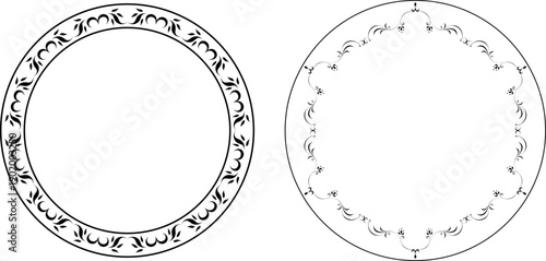 vector vintage frames black on a white background